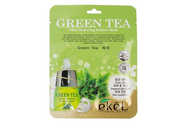 Ekel Маска для лица тканевая с зеленым чаем - Essence mask green tea, 25г